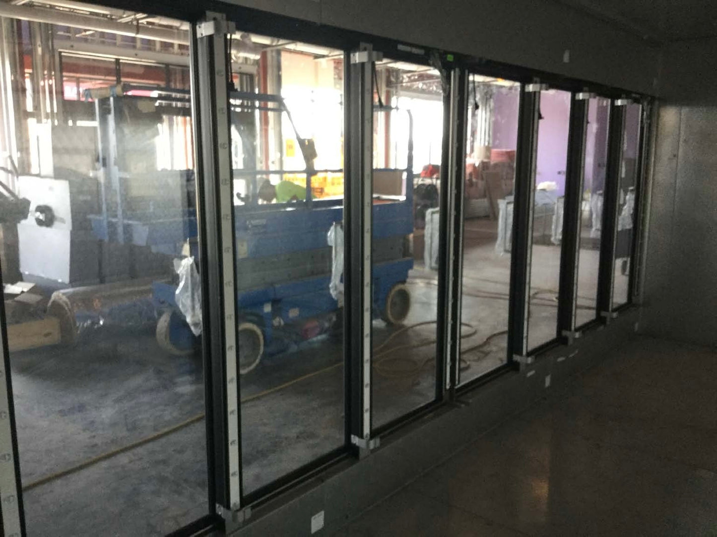 a group of windows that are in a building