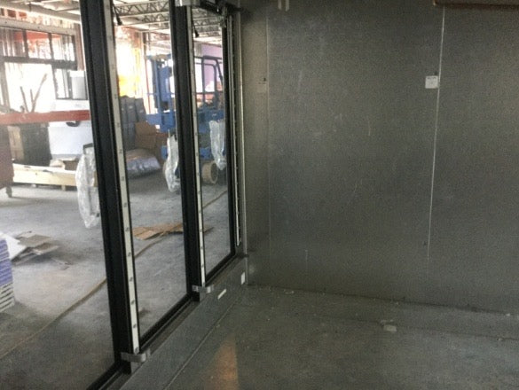 a room that has some glass doors in it