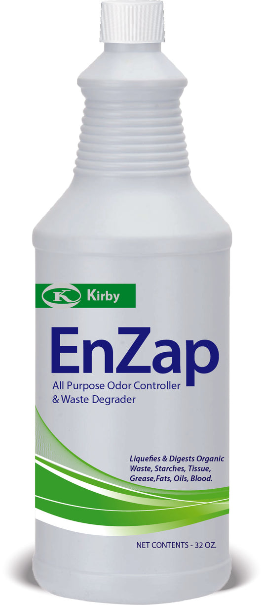 a bottle of enzap on a white background