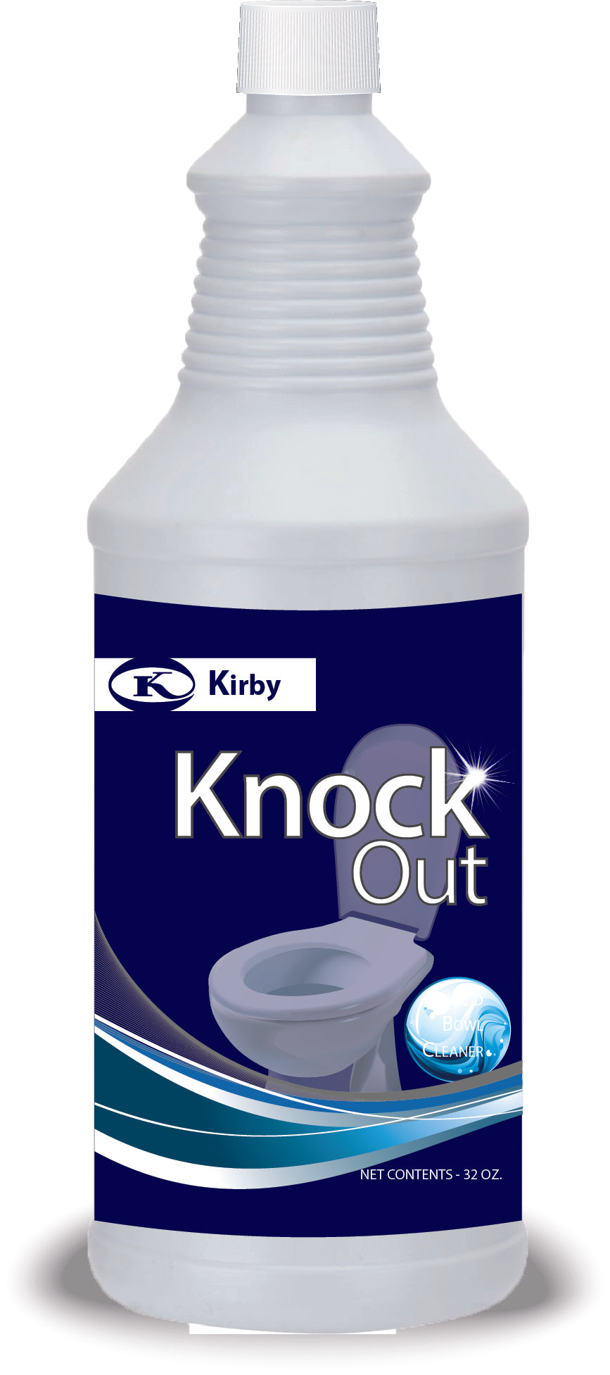 a bottle of knock out toilet cleaner