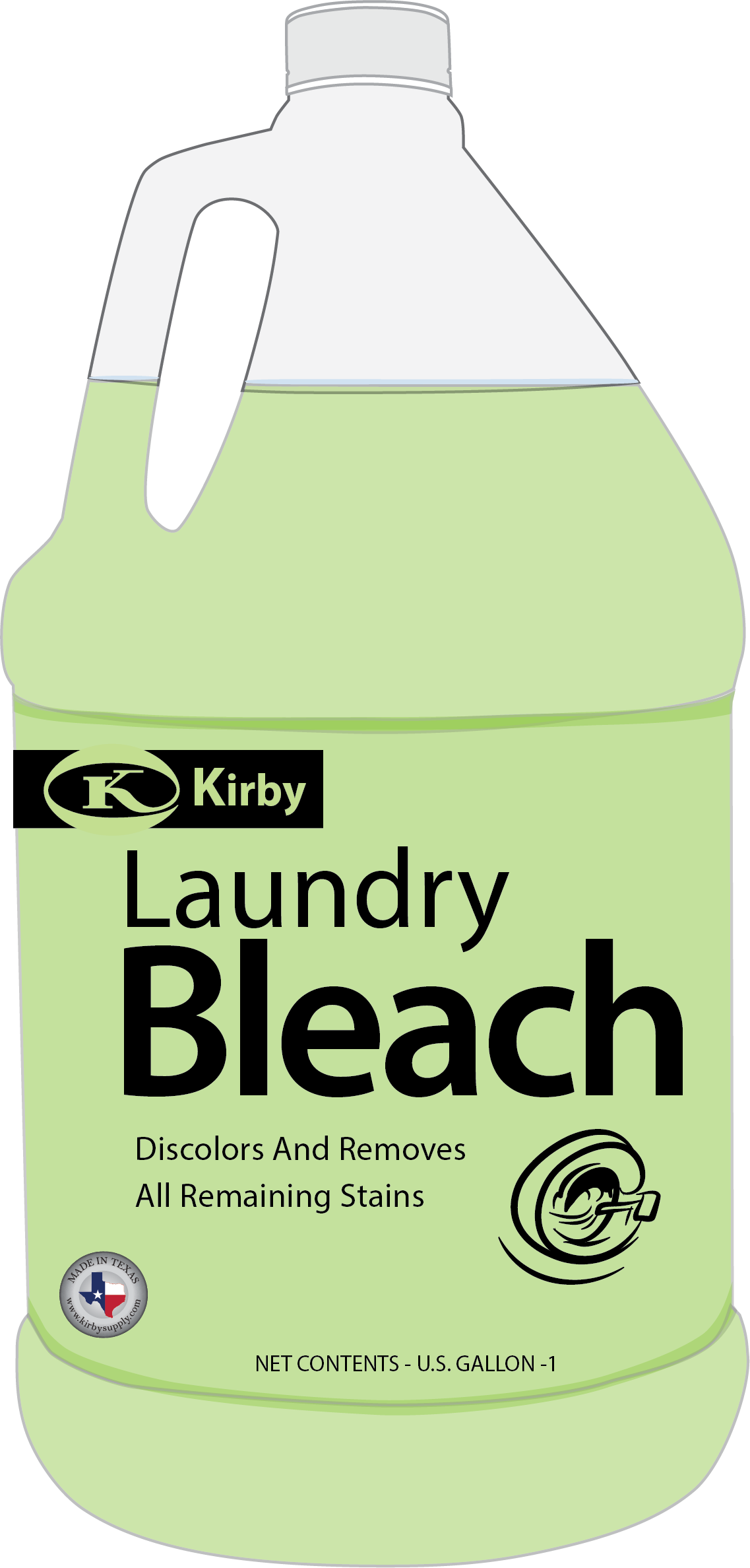 a gallon of laundry bleach on a white background