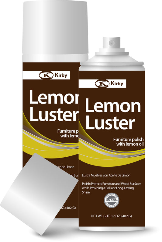 a can of lemon luster next to a white wall