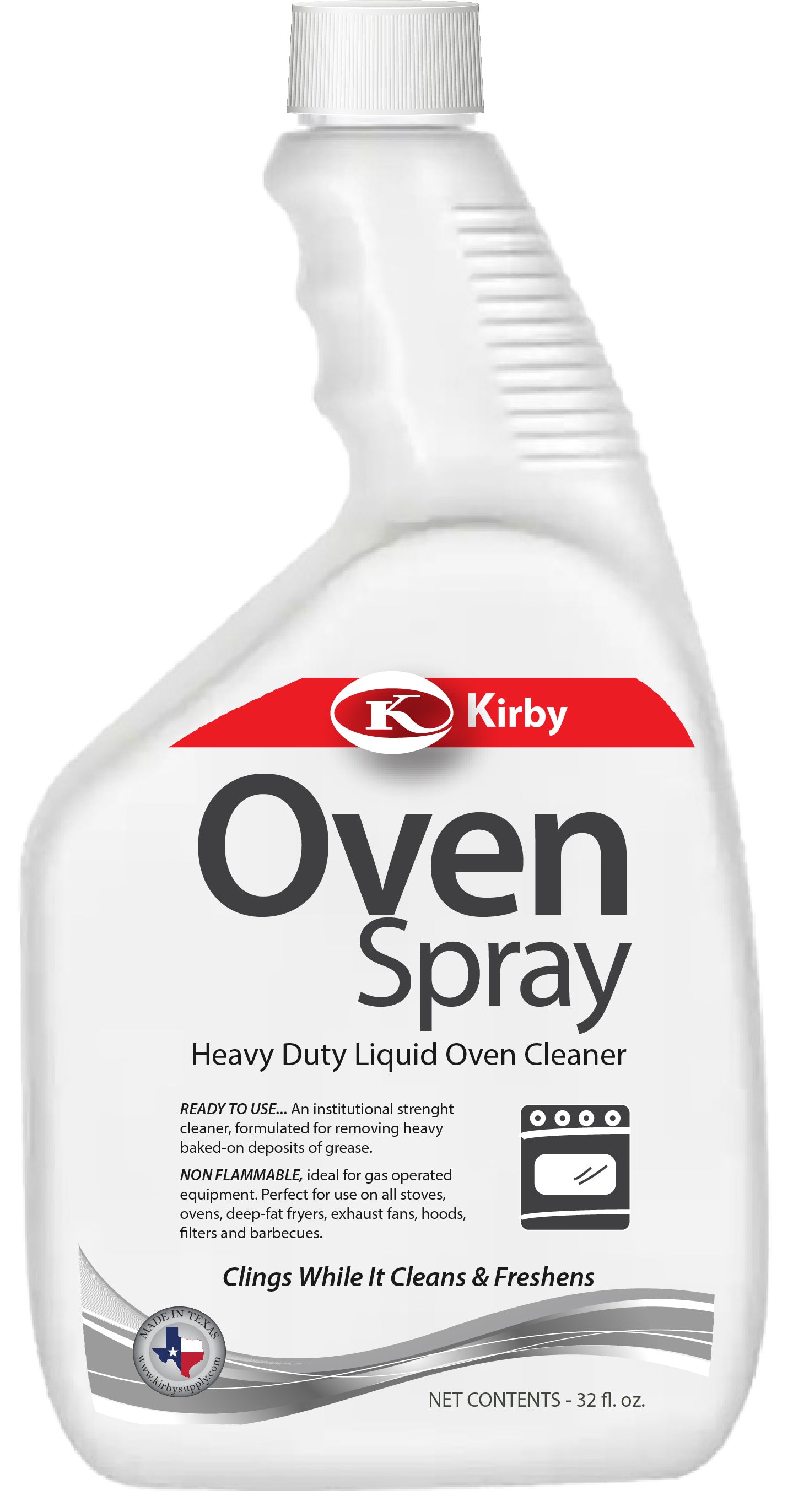 a bottle of oven spray on a white background