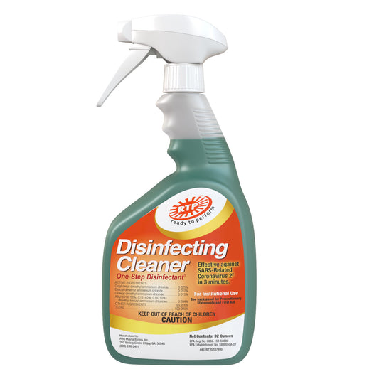 a bottle of disinfecting cleaner on a white background