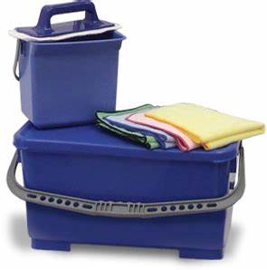 Blue Flat Mop Bucket, 6 Gallon W/Lid